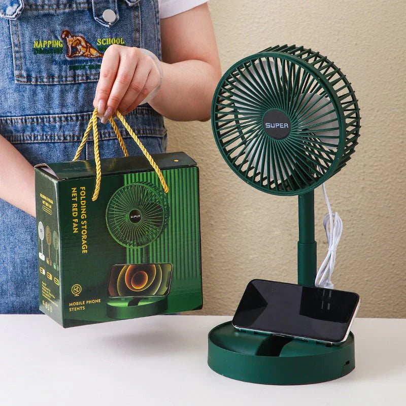 Folding Mini Fan | مروحة صغيرة قابلة للطي مع حامل هاتف