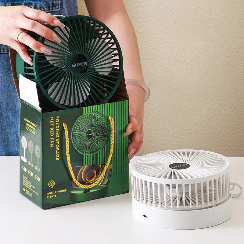 Folding Mini Fan | مروحة صغيرة قابلة للطي مع حامل هاتف